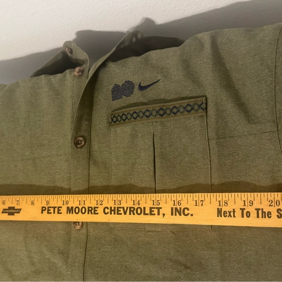 Nike Naomi Osaka Oversized Short-Sleeve Top Olive Green Button Up Tennis Size XS - Picture 9 of 12